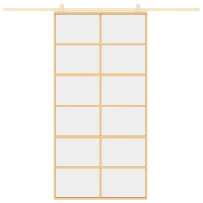 Плъзгаща се врата 102,5x205 см прозрачно ESG стъкло и алуминий