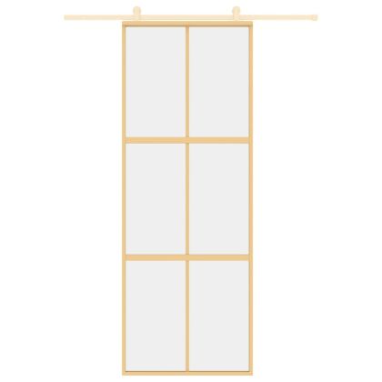 Плъзгаща се врата 76x205 см прозрачно ESG стъкло и алуминий