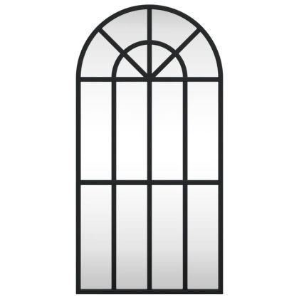 Стенно огледало, черно, 30x60 см, арка, желязо