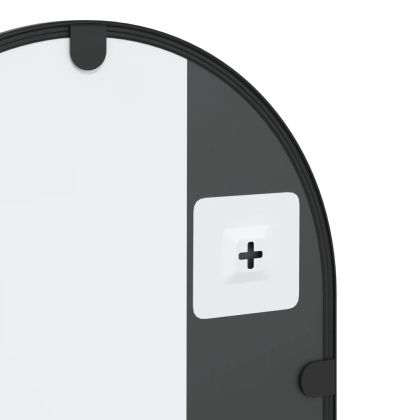 Стенно огледало, черно, 30x60 см, арка, желязо