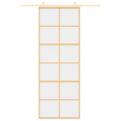 Плъзгаща се врата 76x205 см прозрачно ESG стъкло и алуминий