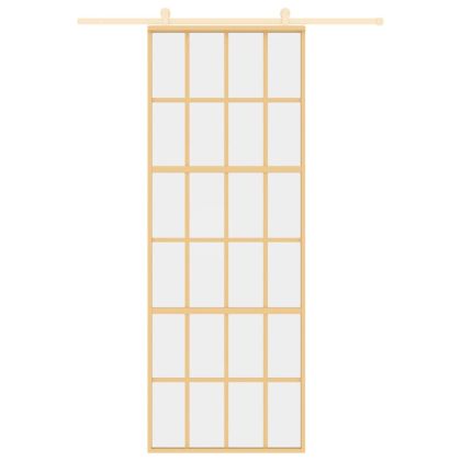 Плъзгаща се врата 76x205 см прозрачно ESG стъкло и алуминий