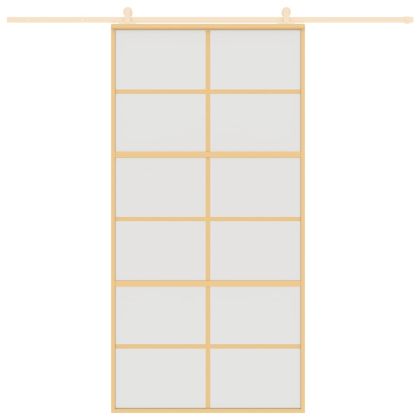 Плъзгаща се врата 102,5x205 см матирано ESG стъкло и алуминий