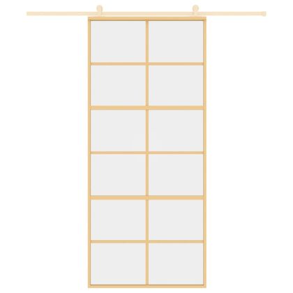 Плъзгаща се врата 90x205 см прозрачно ESG стъкло и алуминий