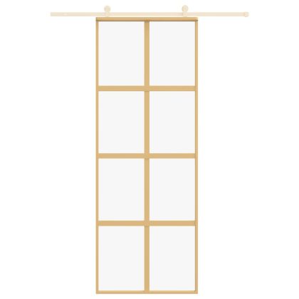 Плъзгаща се врата 76x205 см прозрачно ESG стъкло и алуминий