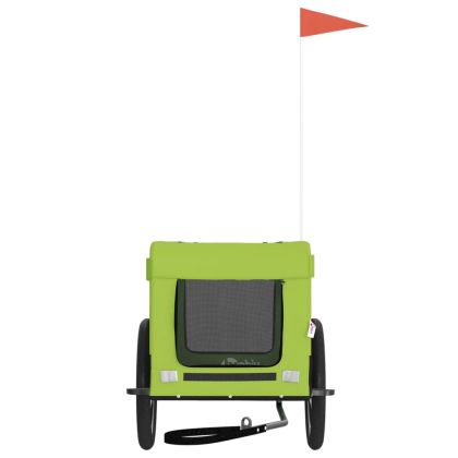 Ремарке за колело за любимци зелено черно Оксфорд плат и желязо