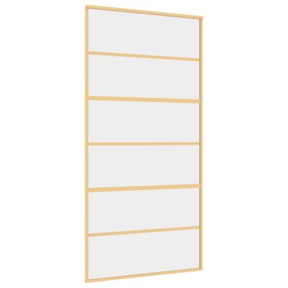 Плъзгаща се врата 102,5x205 см прозрачно ESG стъкло и алуминий