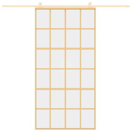 Плъзгаща се врата 102,5x205 см прозрачно ESG стъкло и алуминий