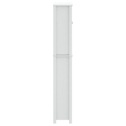 Шкаф над тоалетната чиния BERG бял 60x27x164,5 см масивно дърво