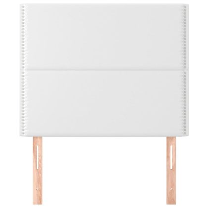 Табла за легло, бяла, 90x5x118/128 см, изкуствена кожа