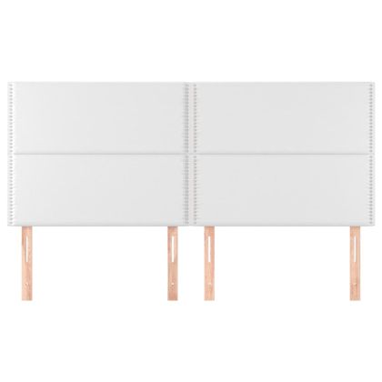 Табла за легло, бяла, 180x5x118/128 см, изкуствена кожа