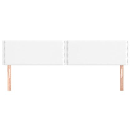 Горни табли за легло 2 бр бели 90x5x78/88 см, изкуствена кожа