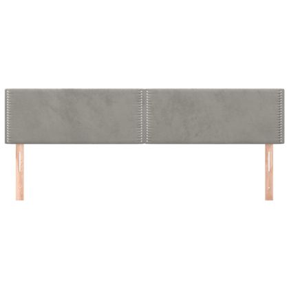 Горни табли за легло, 2 бр, светлосиви,90x5x78/88 см кадифе