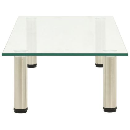 ТВ поставка, прозрачна, 80x35x17 см, закалено стъкло