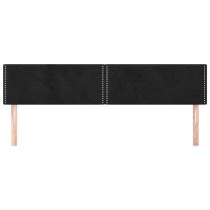 Горни табли за легло, 2 бр, черни, 100x5x78/88 см, кадифе
