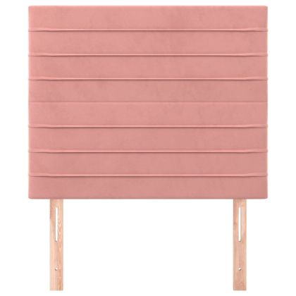 Табла за легло, розова, 90x5x118/128 см, кадифе