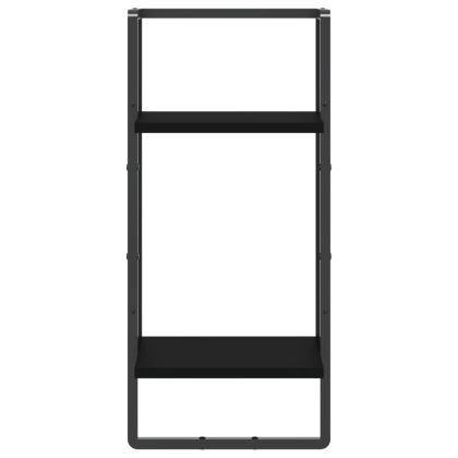 Стенен рафт с шина, черен, 30x25x65 см