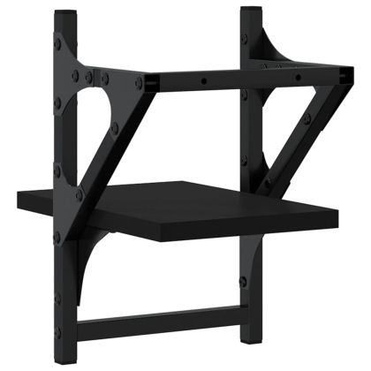 Стенни рафтове с пръти 2 бр черни 20x25x30 см