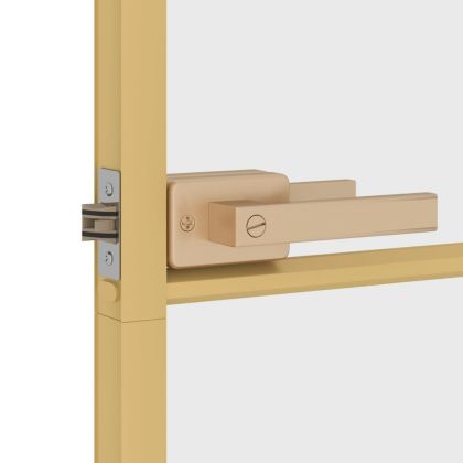 Интериорна врата злато 102,5x201,5 см закалено стъкло алуминий