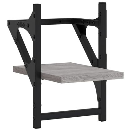 Стенни рафтове с пръти 2 бр сив сонома 20x25x30 см