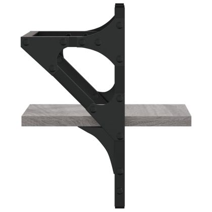 Стенни рафтове с пръти 2 бр сив сонома 20x25x30 см