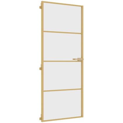 Интериорна врата златиста 83x201,5 см закалено стъкло, алуминий