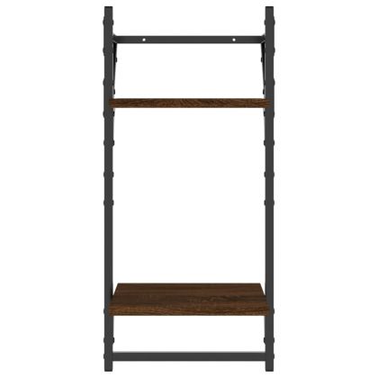 Комплект рафтове за стена 4 Кафяв дъб инженерно дърво