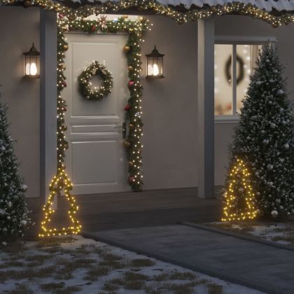 Коледна светеща украса елха с шипове, 80 LED, 60 см