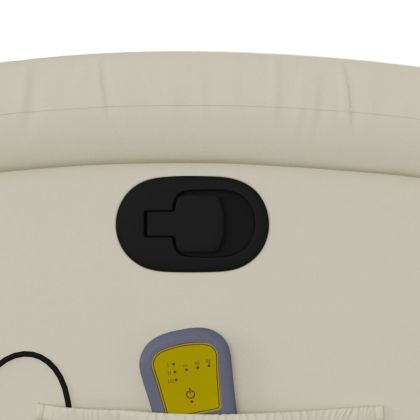 Масажен стол реклайнер, кремав, изкуствена кожа