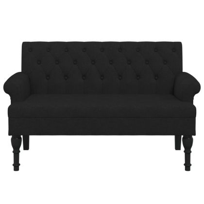 Пейка с облегалка, черна, 120x62x75,5 см, плат