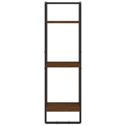 Стенен рафт на 3 нива кафяв дъб 30x25x100 см инженерно дърво