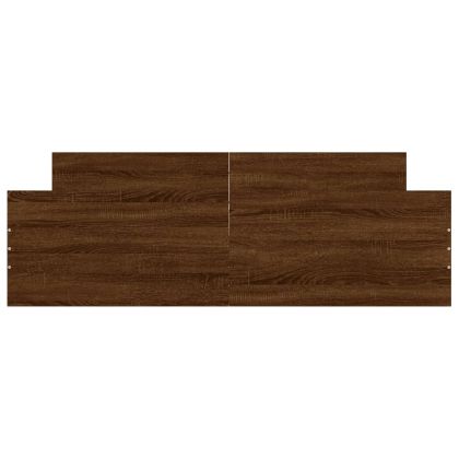 Рамка за легло с горна и долна табла, кафяв дъб, 160x200 см