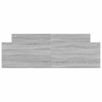 Рамка за легло с горна и долна табла, сив сонома, 160x200 см