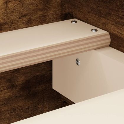 Рамка за легло с горна и долна табла, опушен дъб, 140x200 см