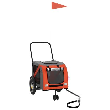 Ремарке за колело за любимци оранжев черен Оксфорд плат желязо