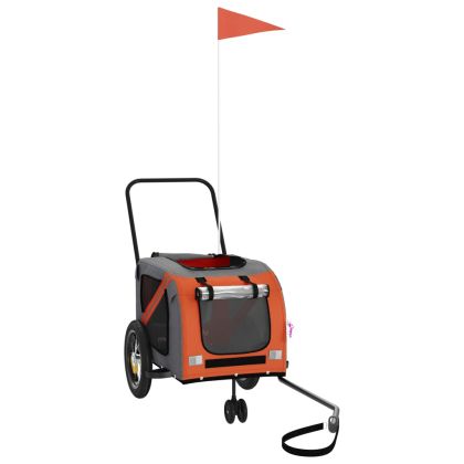 Ремарке за колело за любимци оранжев черен Оксфорд плат желязо