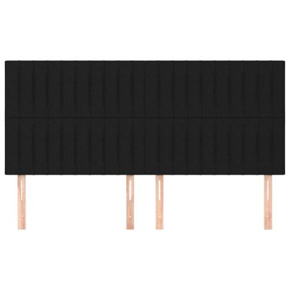 Табла за легло, черна, 200x5x118/128 см, плат