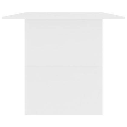 Трапезна маса, бяла, 180x90x76 см, инженерно дърво