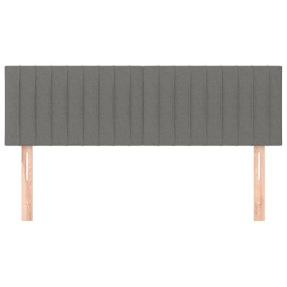 Горни табли за легло, 2 бр, тъмносиви, 72x5x78/88 см, плат