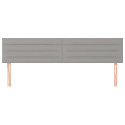 Горни табли за легло, 2 бр, светлосиви, 80x5x78/88 см, плат