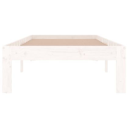 Рамка за легло бяла масивно дърво 75x190 см Small Single