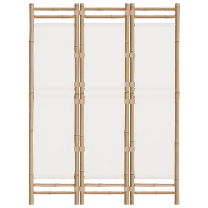 Сгъваема 3-панелна преграда за стая 120 см бамбук и платно