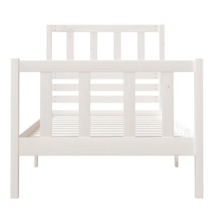 рамка за легло бяла 75x190 см Small Single дърво масив