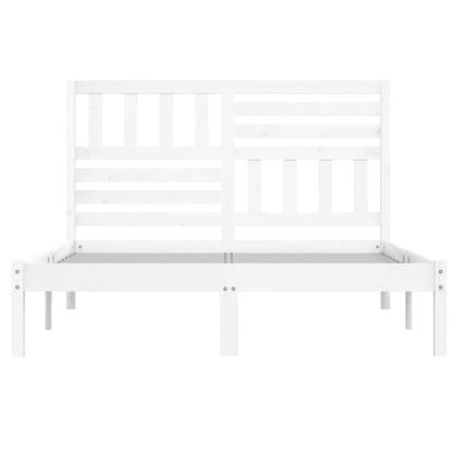 Рамка за легло, бяла, масивен бор, 140x190 см