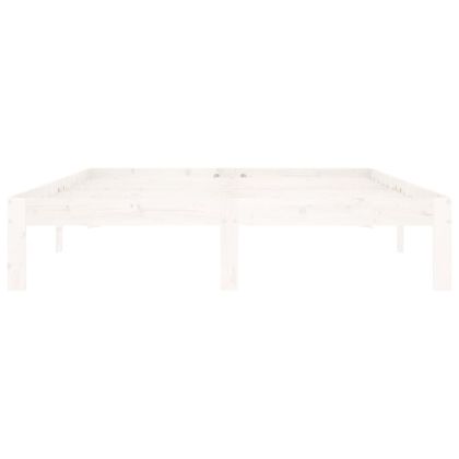 Рамка за легло, бяла, бор масив, 140х200 см