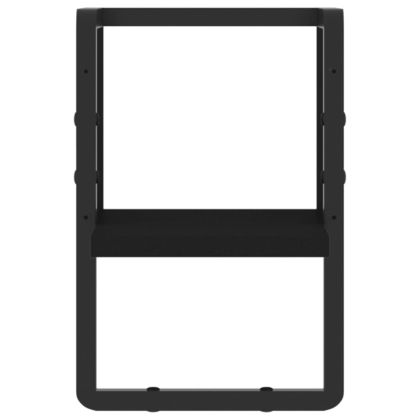 Стенен рафт с шина, черен, 20x25x30 см