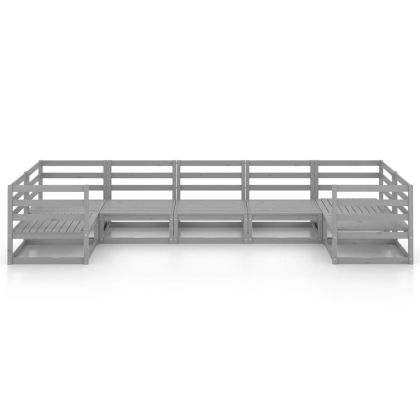 Градински лаундж комплект, 7 части, бор масив