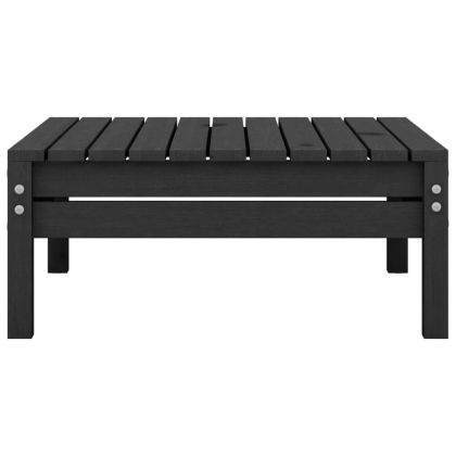 Градински лаундж комплект, 5 части, черен, бор масив