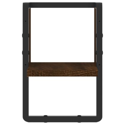 Стенен рафт с шина, кафяв дъб, 20x25x30 см