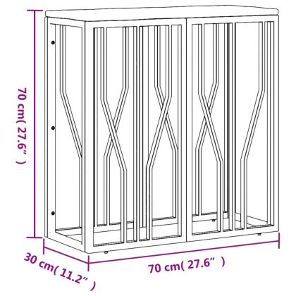 Конзолна маса, златиста, инокс и регенерирано дърво